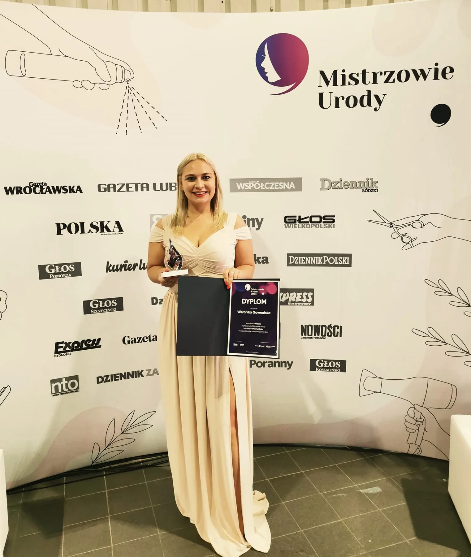 Dietetyk Weronika Gawrońska na gali konkursu Mistrzowie urody